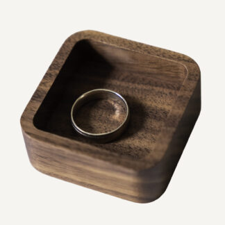 Mini Walnut Square Ring Tray