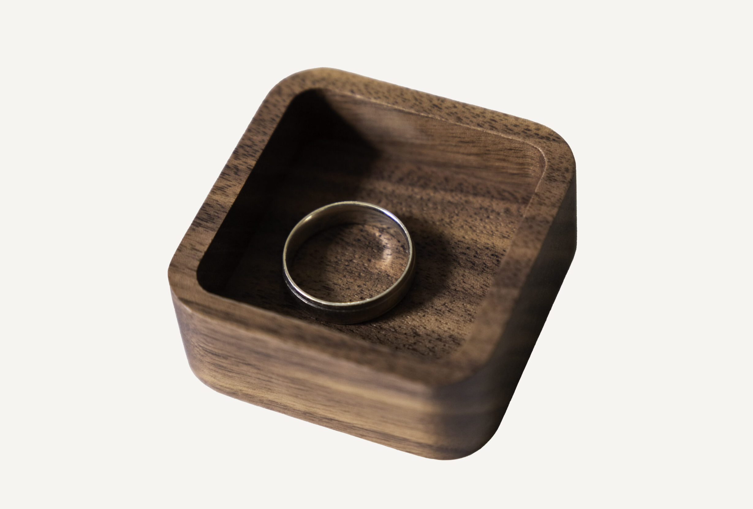 Mini Walnut Square Ring Tray