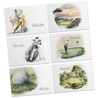 Golf Watercolor Style Thank You Cards