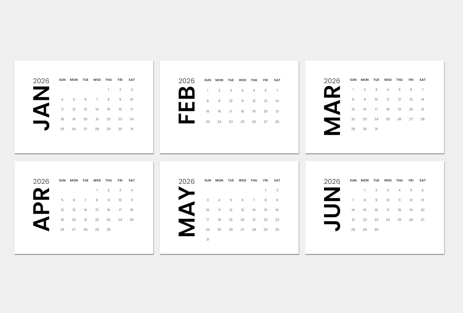 2026 Desk Calendar - Modern Minimalist - Image 3