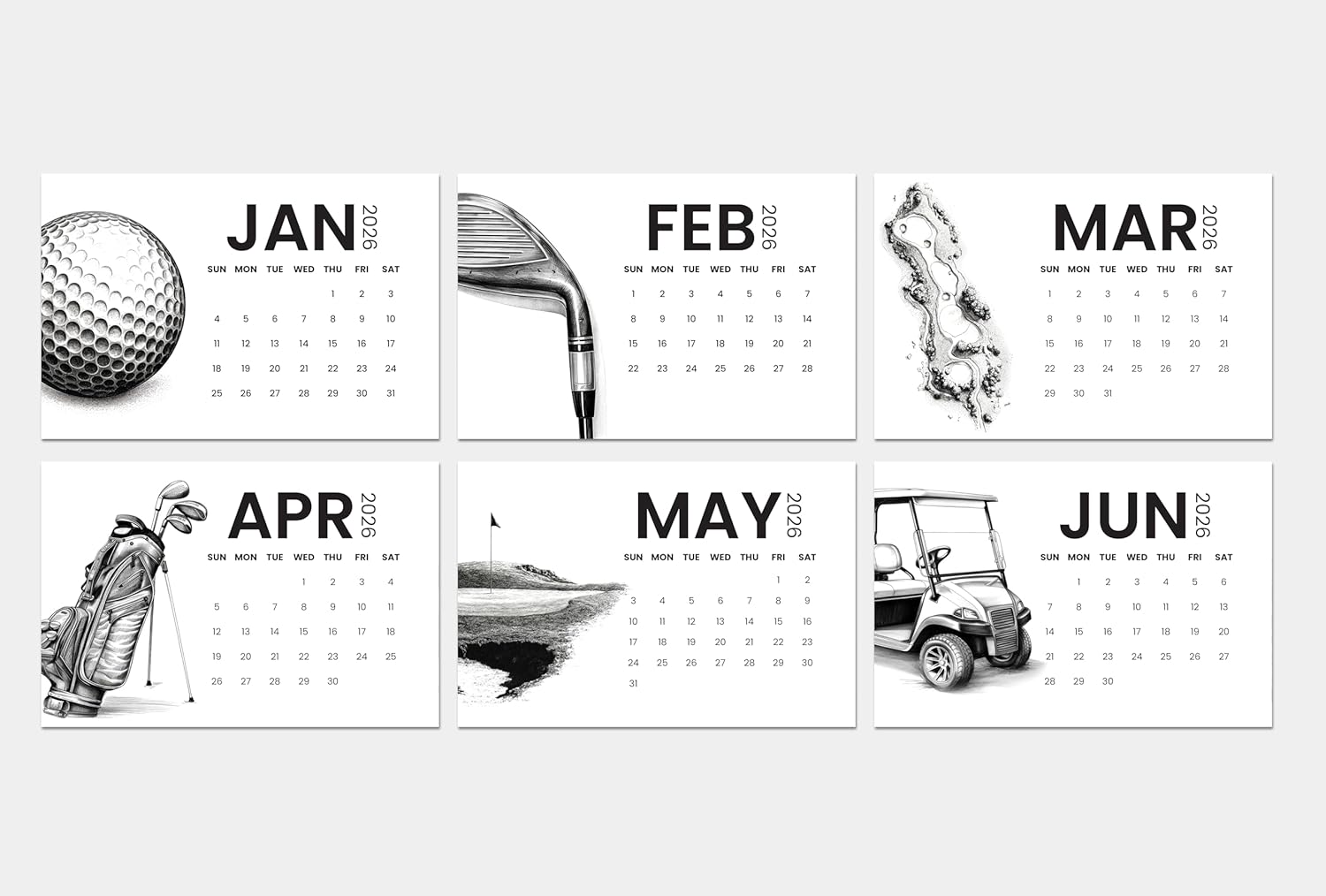 2026 Golf Desk Calendar - Image 2