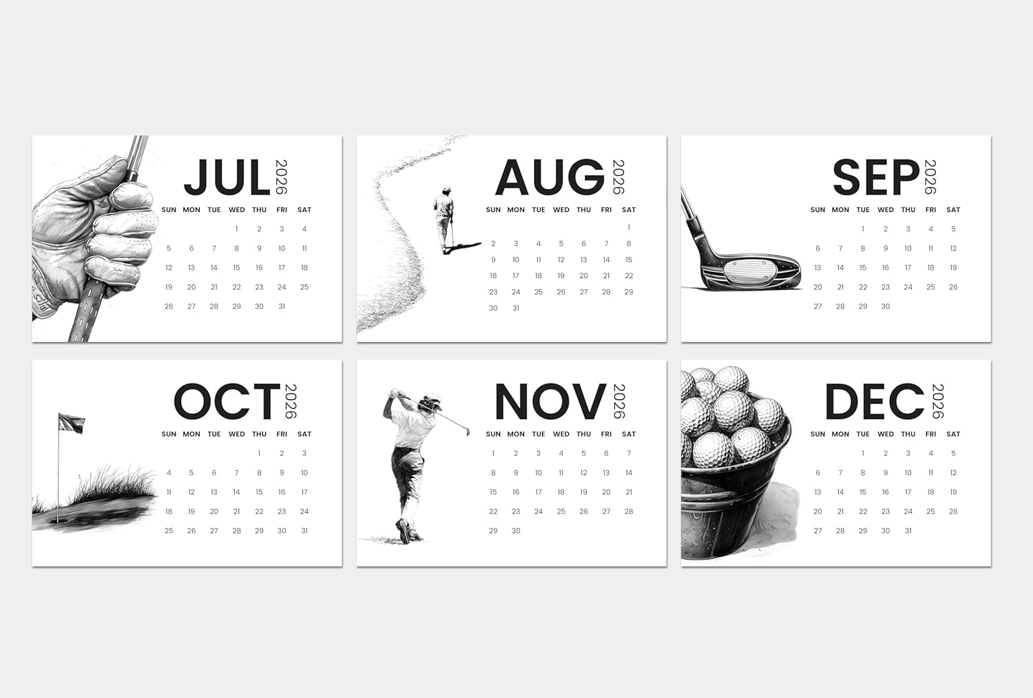 2026 Golf Desk Calendar - Image 3