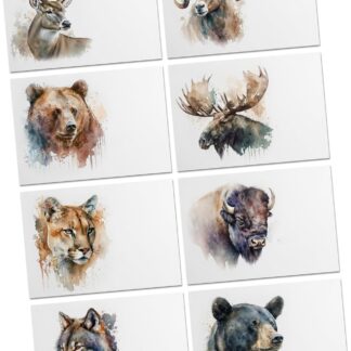 Watercolor Style Wildlife Notecards