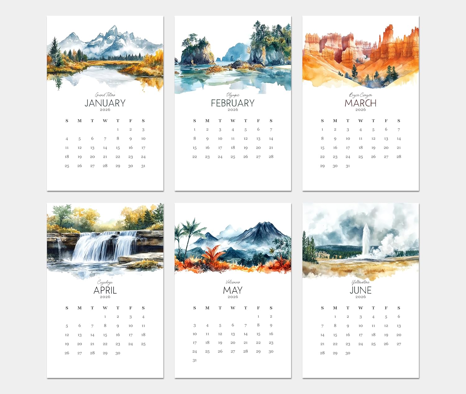 2026 Desk Calendar - National Parks Set 1 - Image 3