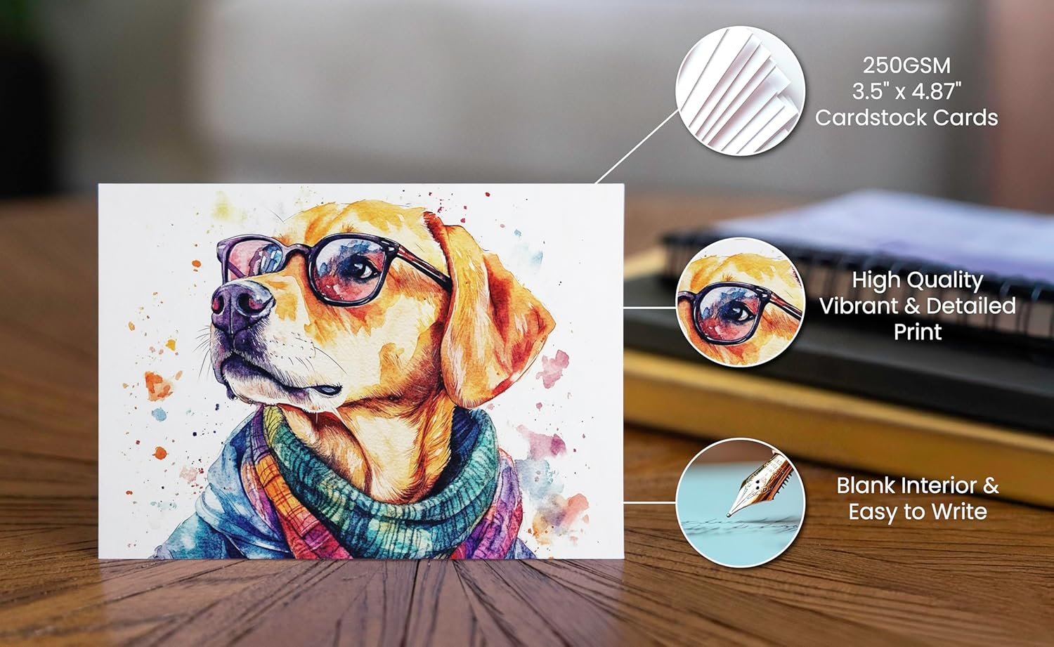 Watercolor Style Dog Notecards - Image 3