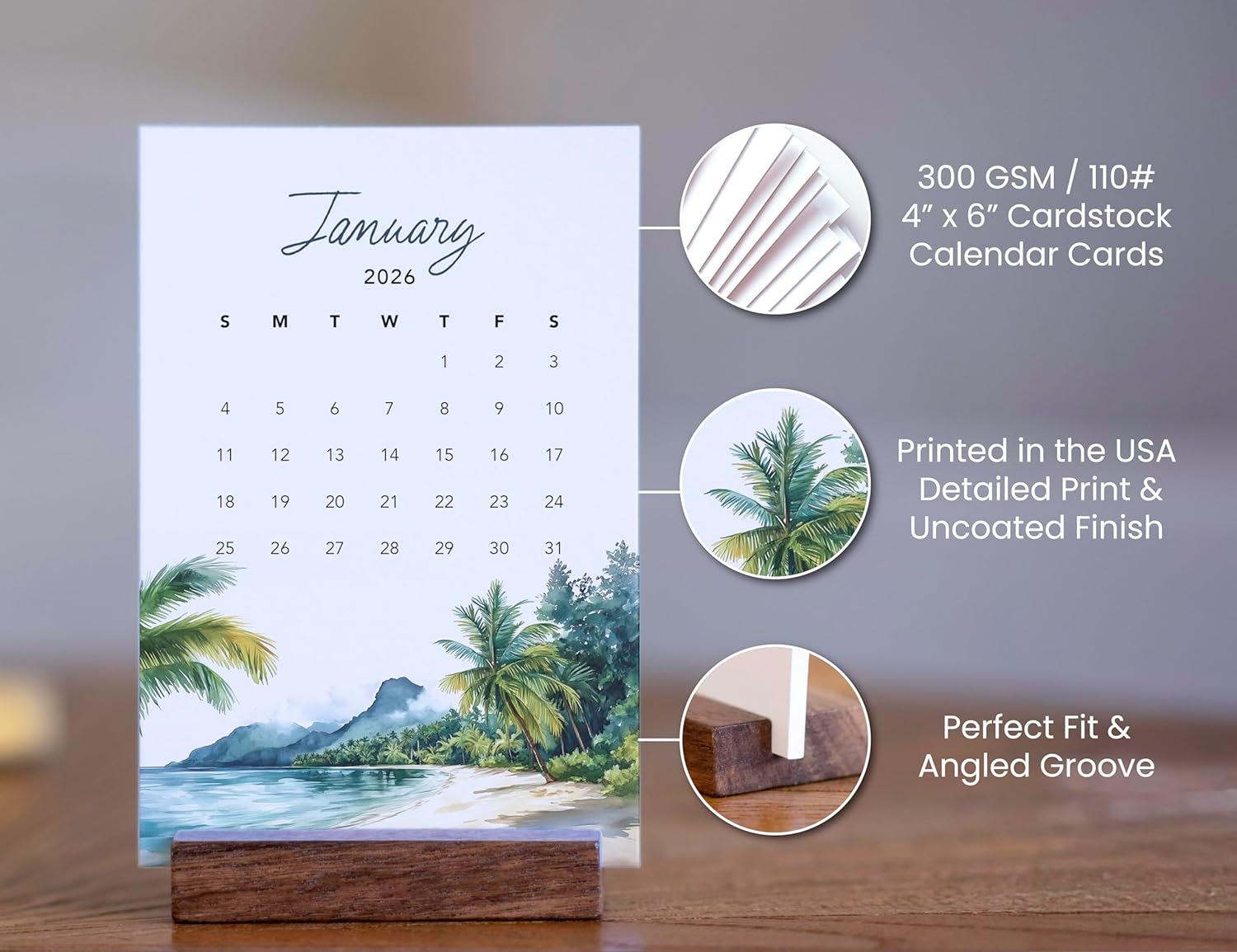 2026 Desk Calendar - Beautiful Beaches - Image 2