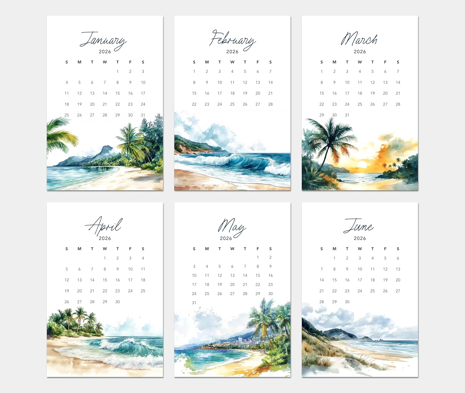 2026 Desk Calendar - Beautiful Beaches - Image 3