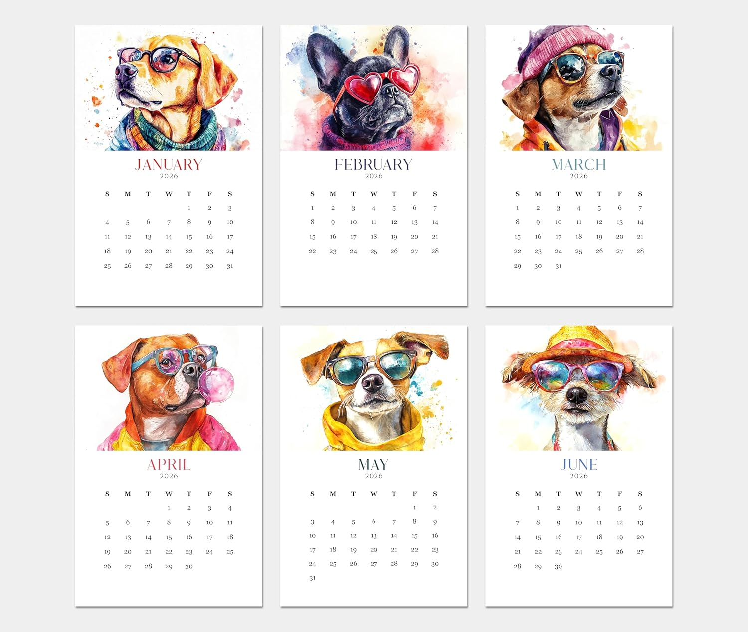2026 Desk Calendar - Cool Trendy Dogs - Image 3