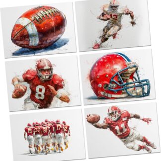 Watercolor Style Football Notecards