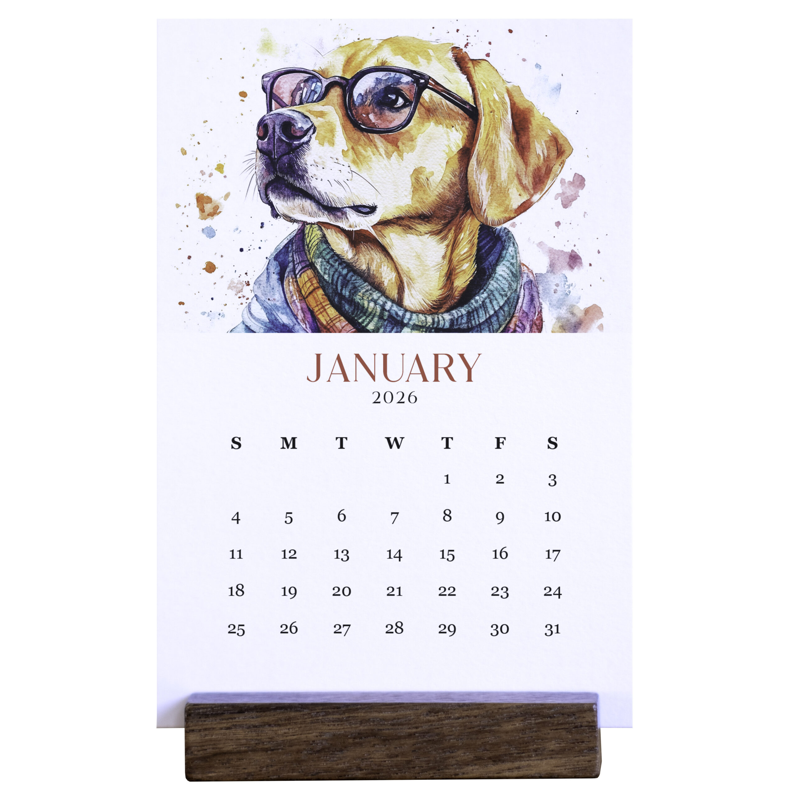 2026 Desk Calendar - Cool Trendy Dogs
