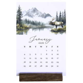 2026 Desk Calendar - Mountain Nature Scenes