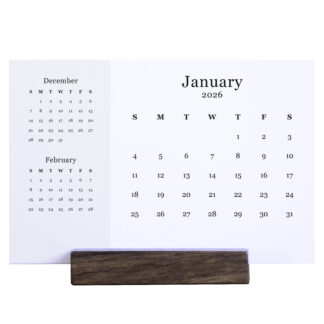 2026 Minimalist Desk Calendar - 3 Month Style