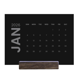 2026 Desk Calendar - Modern Minimalist Black