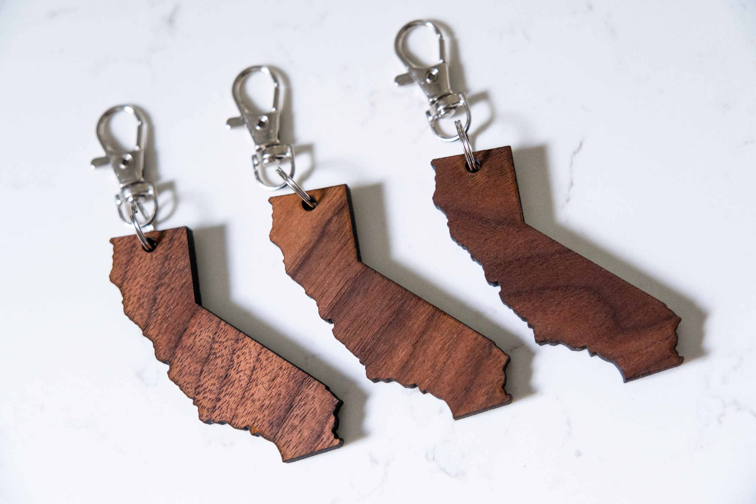California State Keychains – Handcrafted Walnut Wood (2 Pack) - Image 2