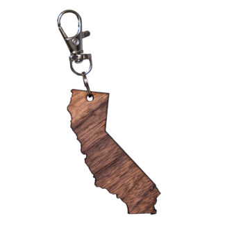 California State Keychains – Handcrafted Walnut Wood (2 Pack)