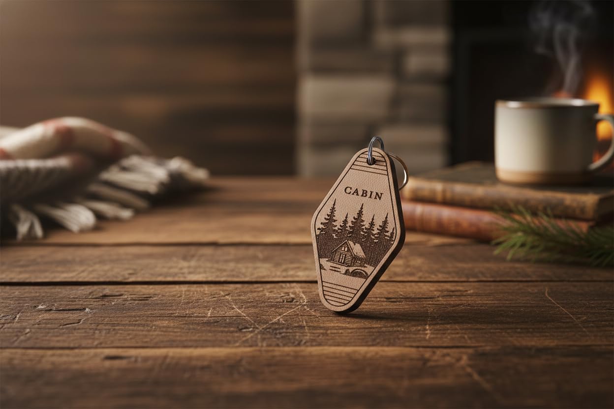 Wood Cabin Keychain Set - Image 5