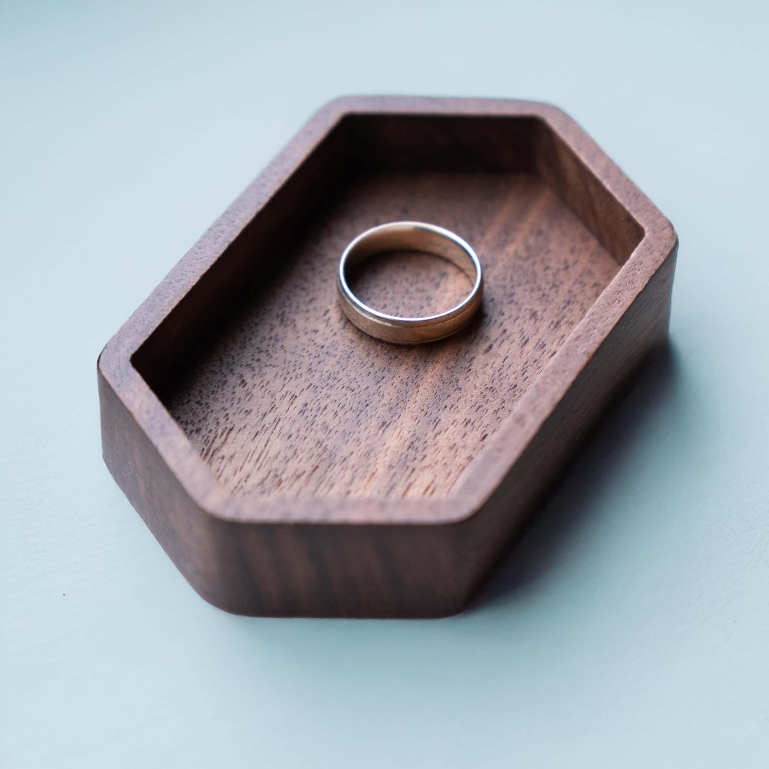 Walnut Slim Hexagon Ring Tray - Image 5