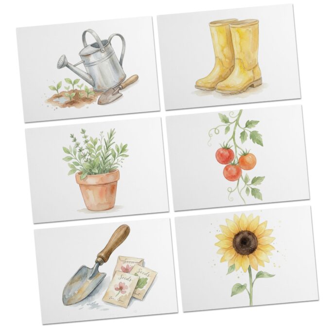 Watercolor Garden Cards