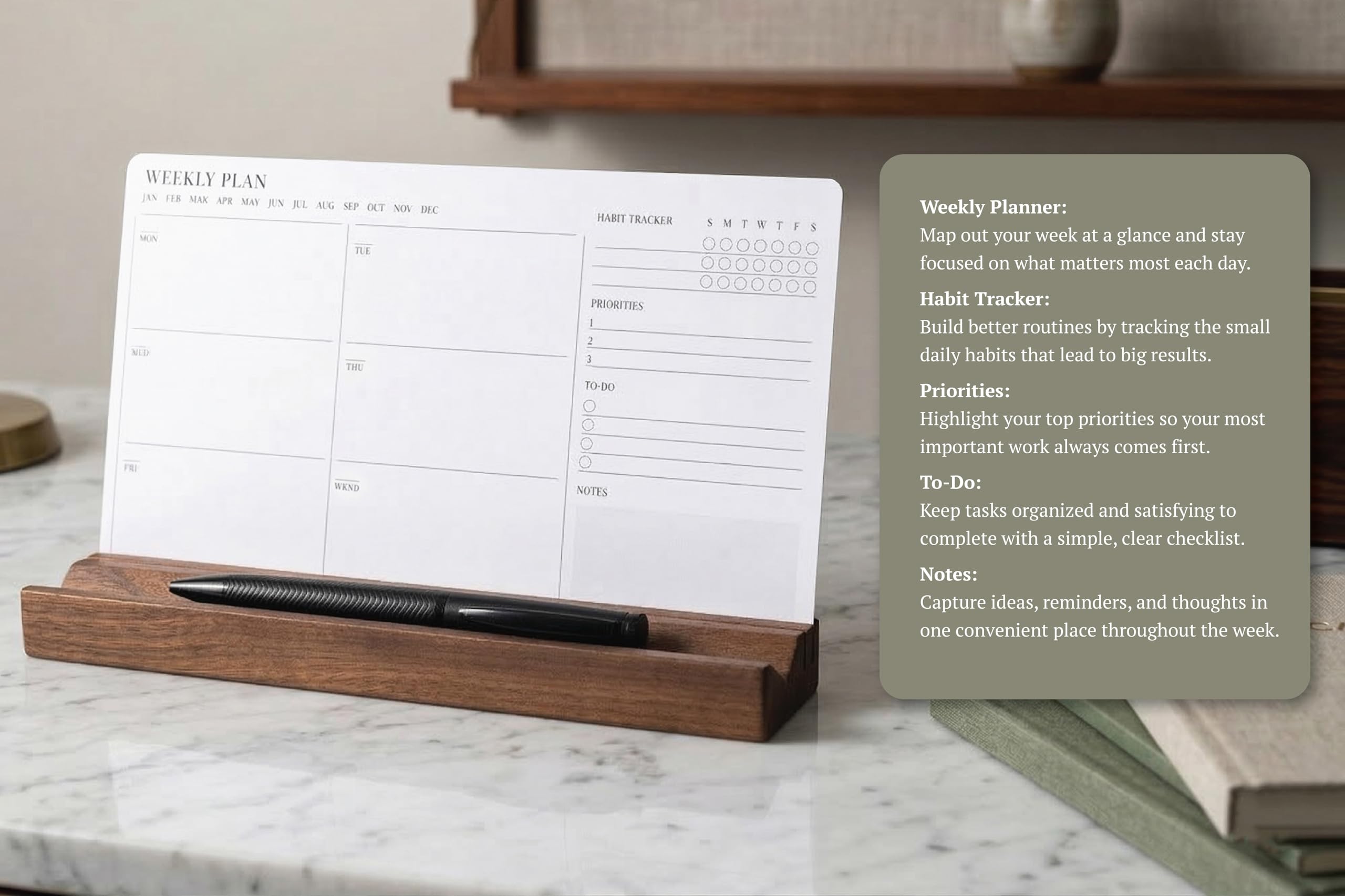 Minimalist Weekly Planner Desk Set - Image 3