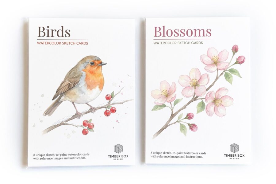 Birds & Blossoms Watercolor Sketch Cards