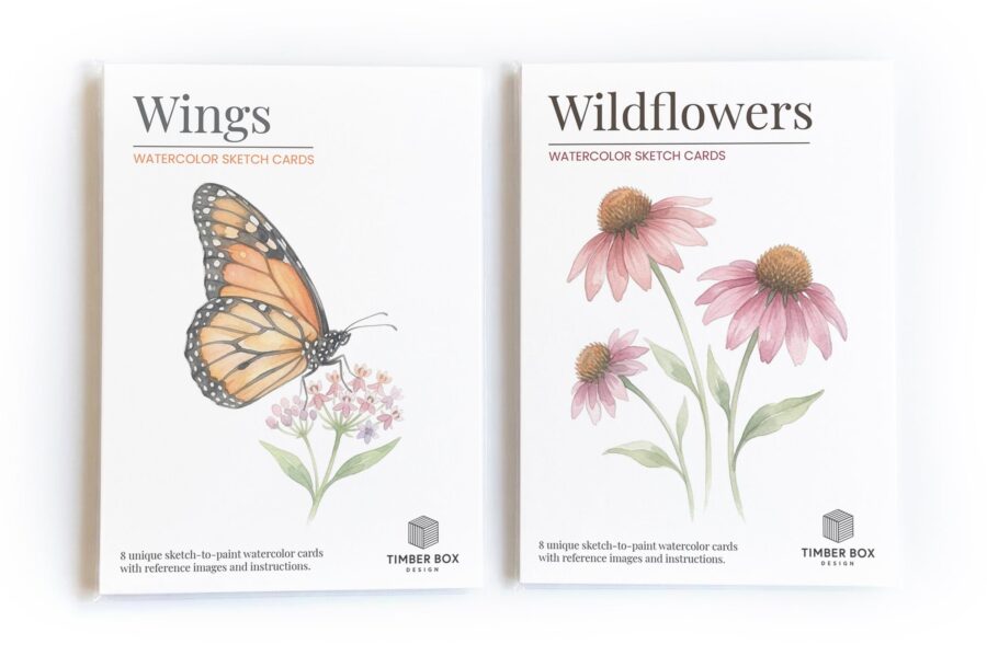 Wings & Wildflowers Watercolor Sketch Cards