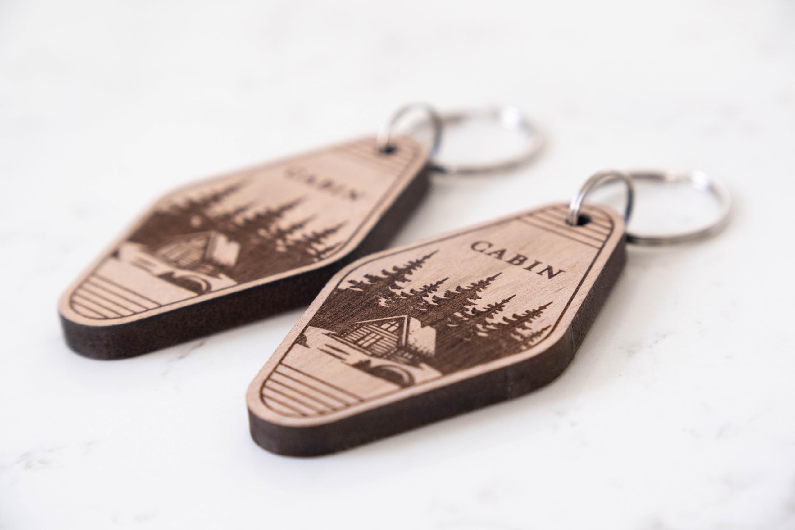 Wood Cabin Keychain Set - Image 2