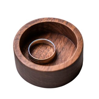 Walnut Mini Round Ring Tray