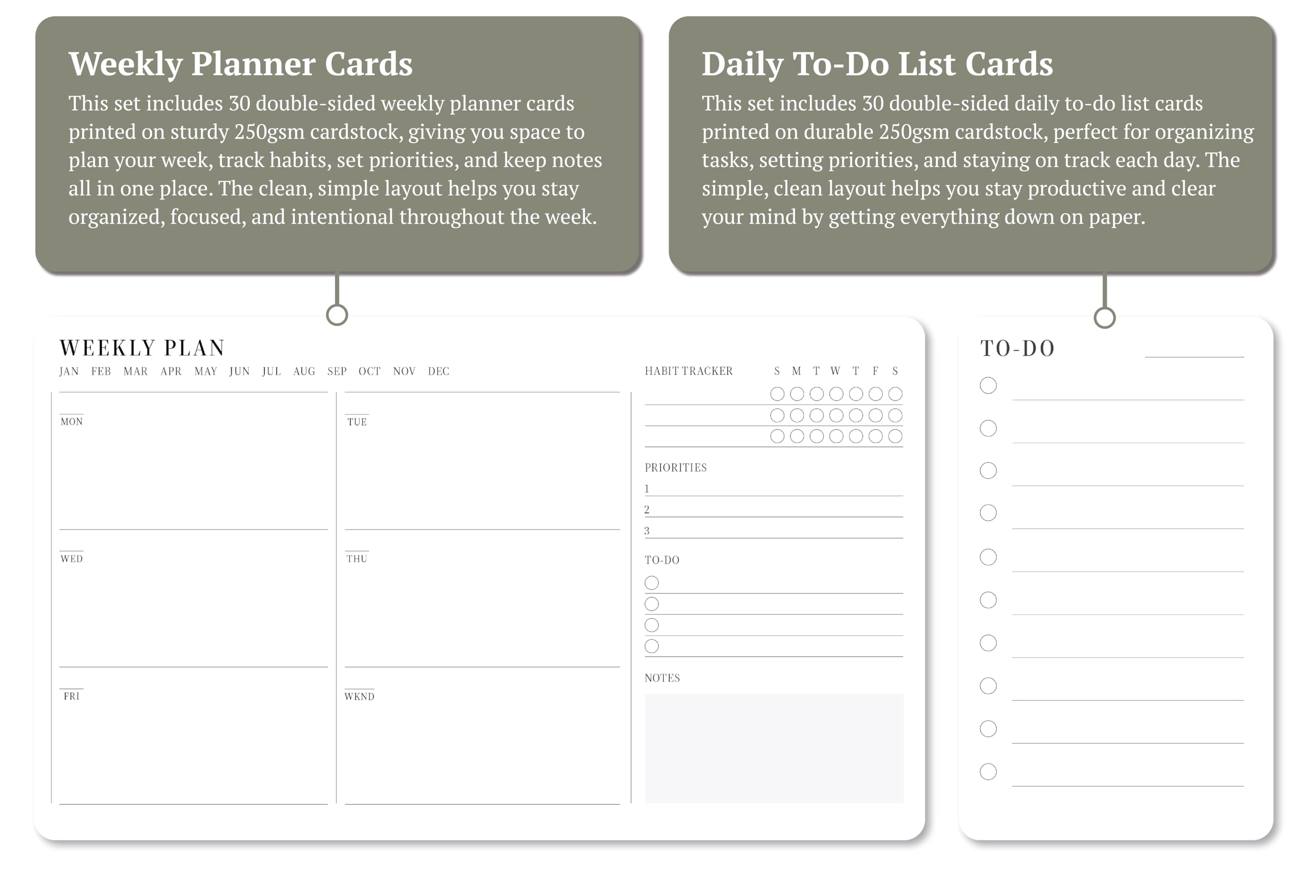 Minimalist Weekly Planner Desk Set - Image 5