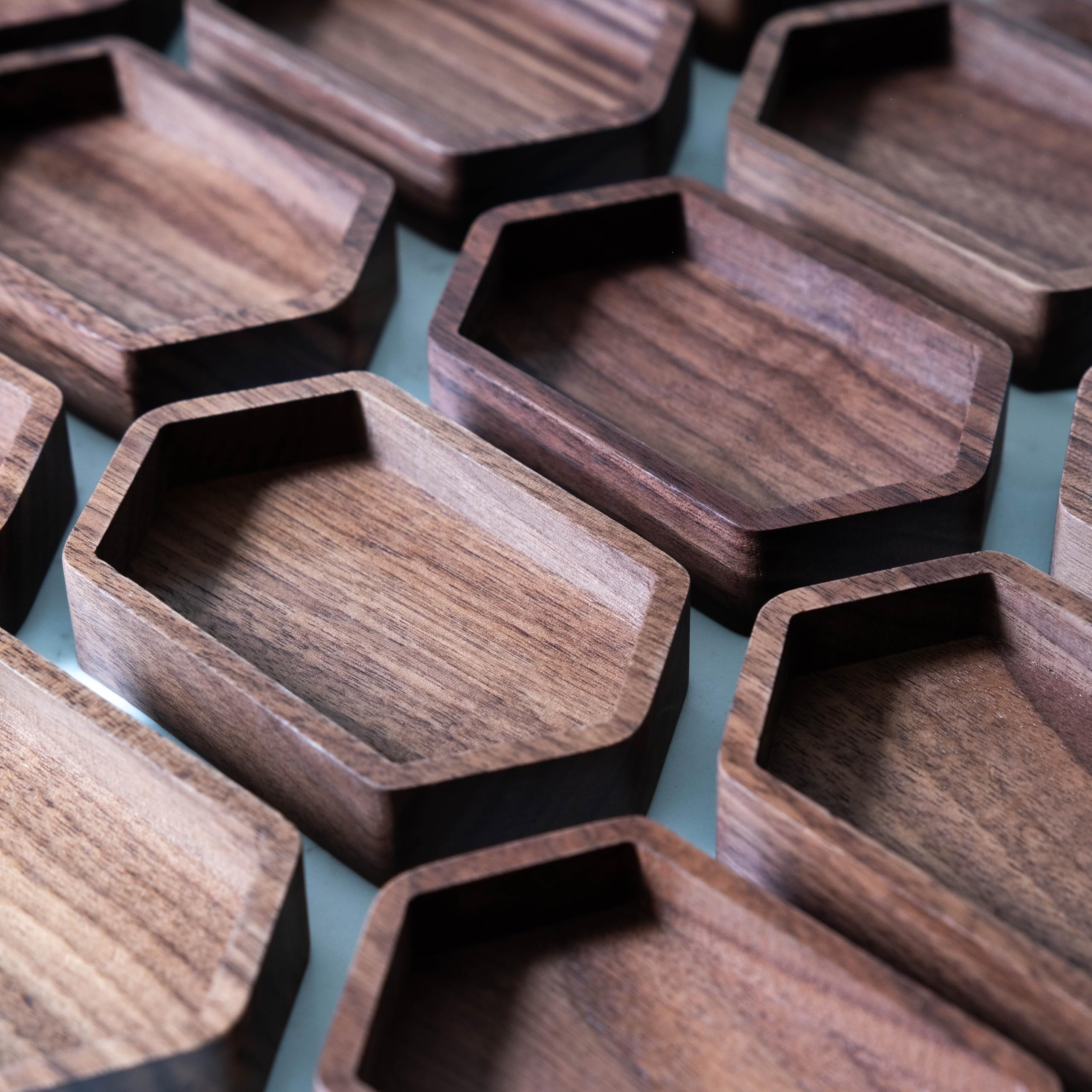 Walnut Slim Hexagon Ring Tray - Image 3