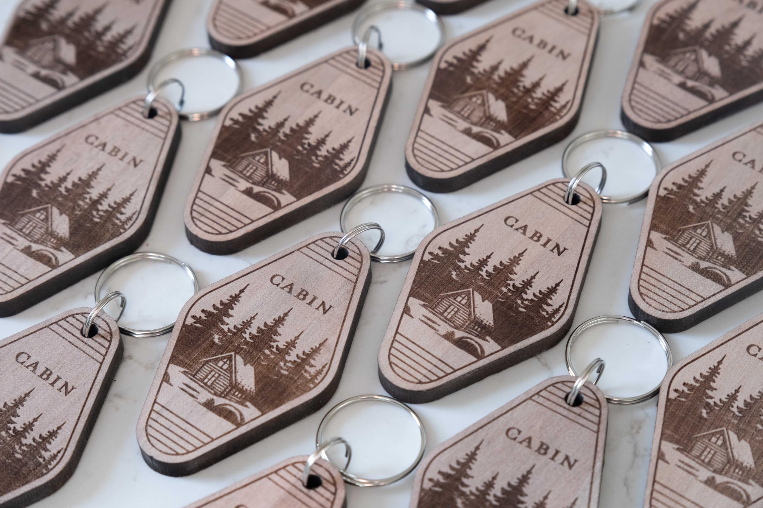 Wood Cabin Keychain Set - Image 4