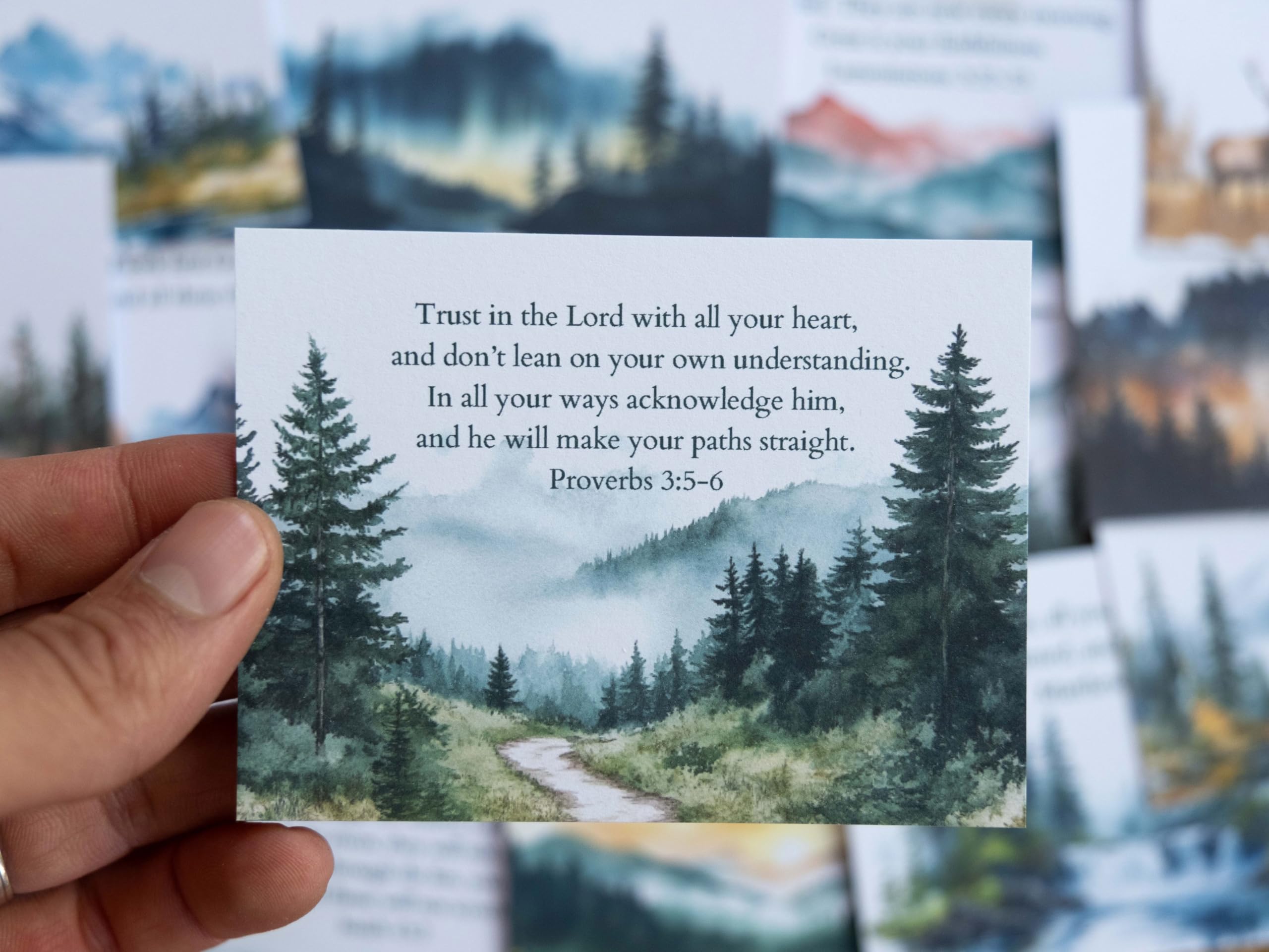 Mountain Nature & Elegant Affirmation Scripture Card Set - Image 3