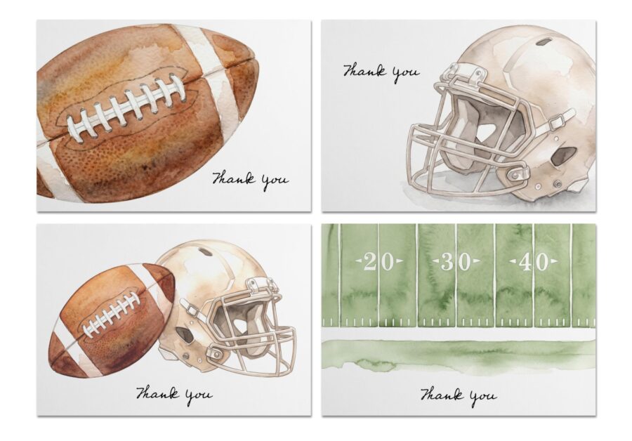 Watercolor Football Cards
