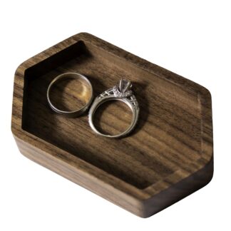 Walnut Slim Hexagon Ring Tray