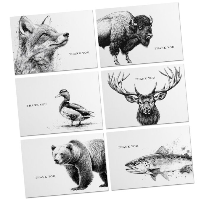Outdoorsman Wildlife Thank You Cards