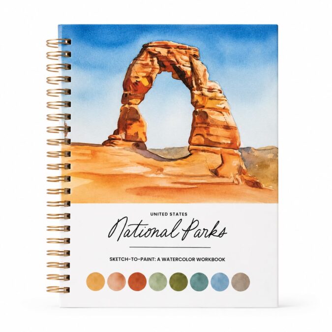 National Parks Watercolor Workbook (Sketch-to-Paint)