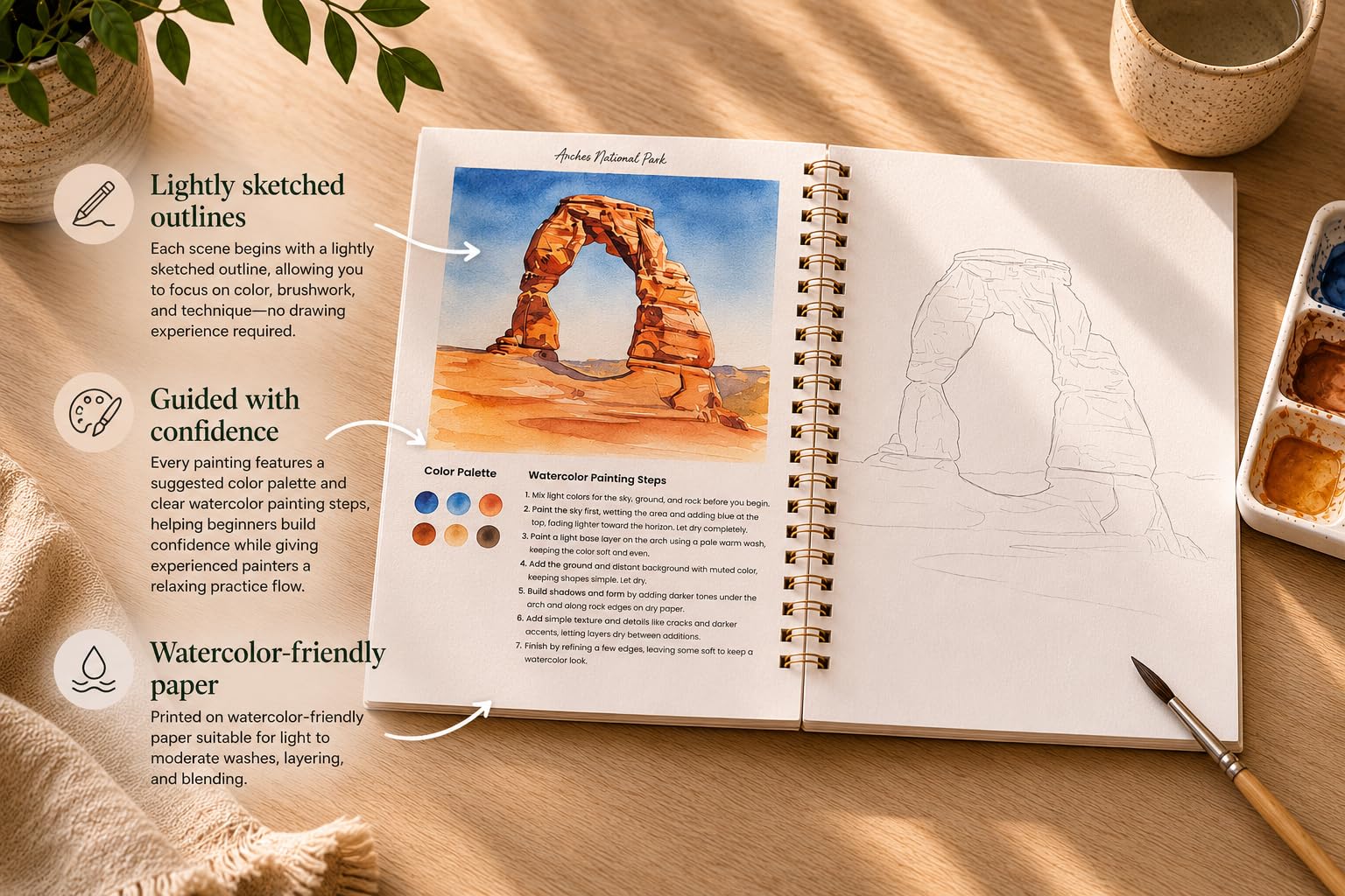 National Parks Watercolor Workbook (Sketch-to-Paint) - Image 2