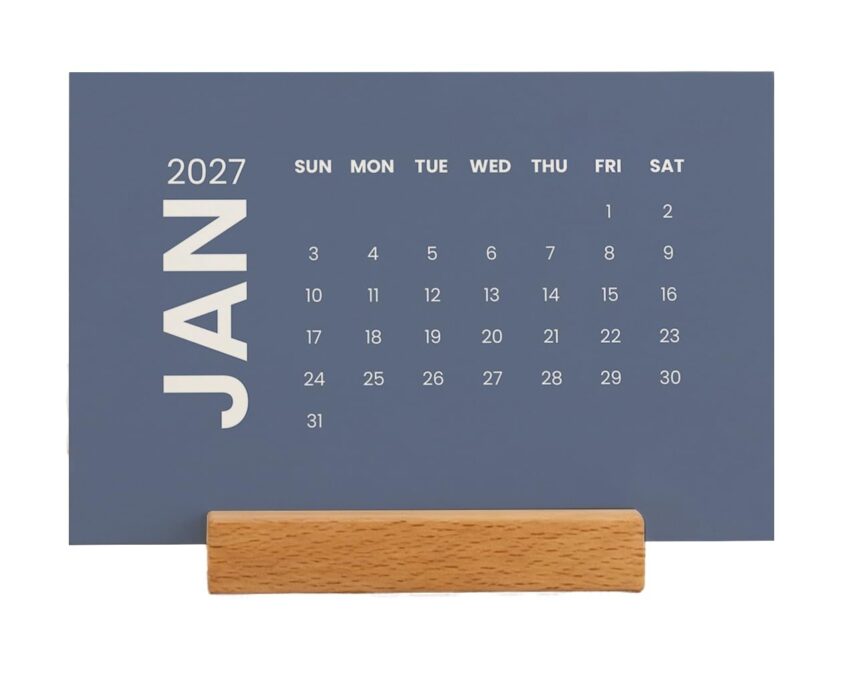 2027 Desk Calendar - Soft Natural Colors
