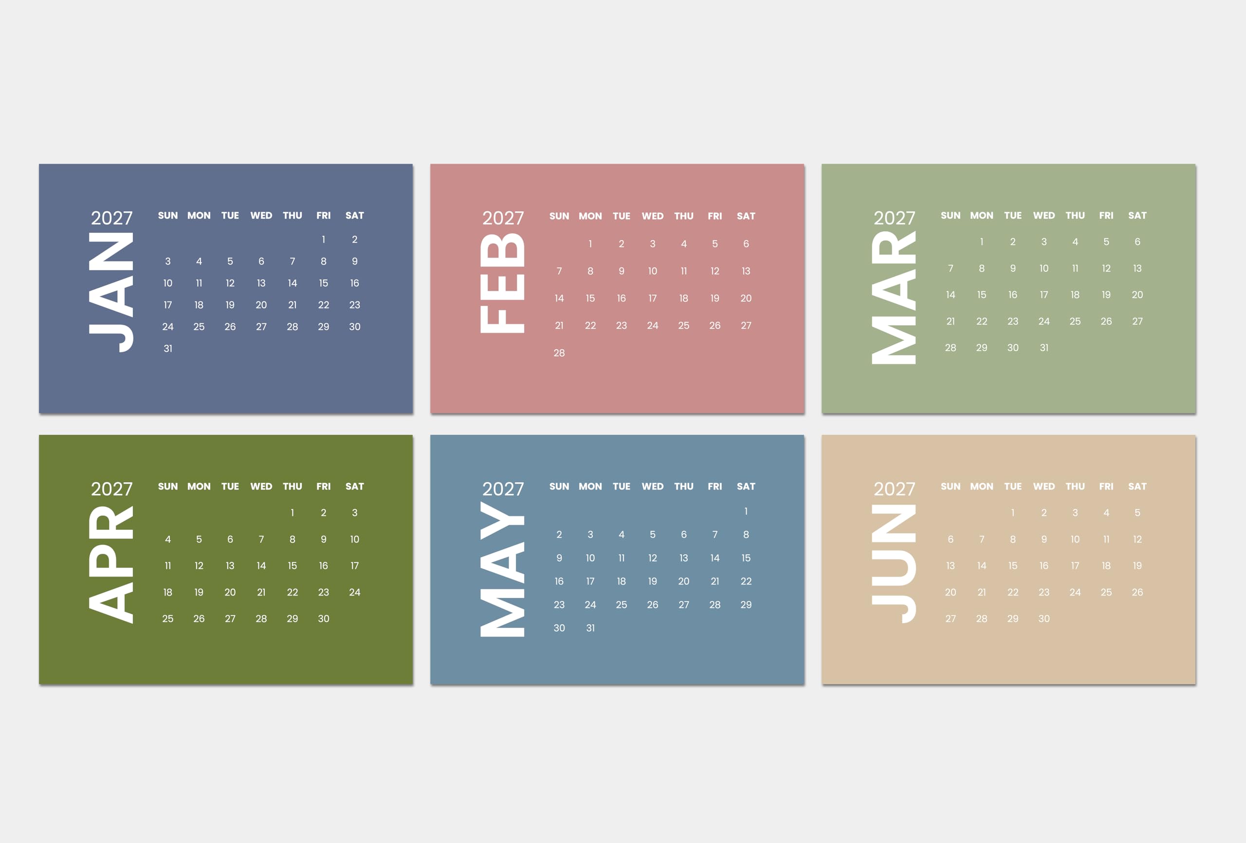 2027 Desk Calendar - Soft Natural Colors - Image 3