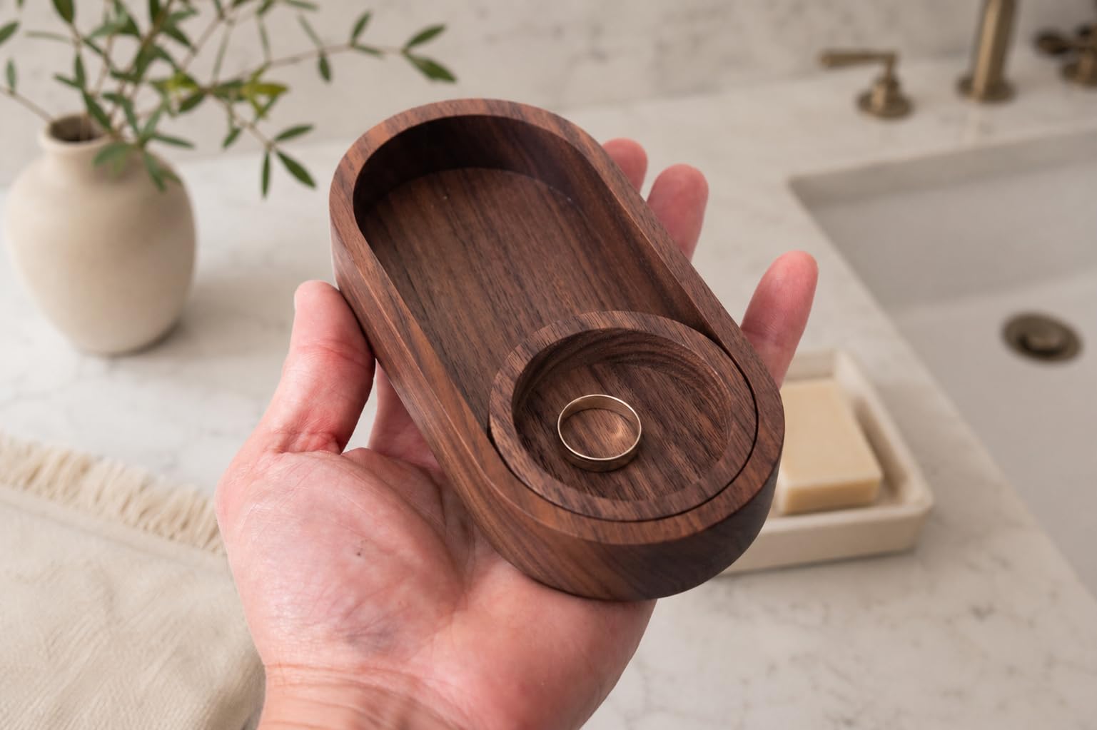 Black Walnut Oval & Round Nesting Trays - Image 4