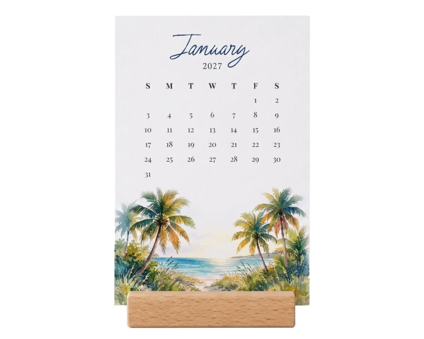 2027 Desk Calendar - Beaches