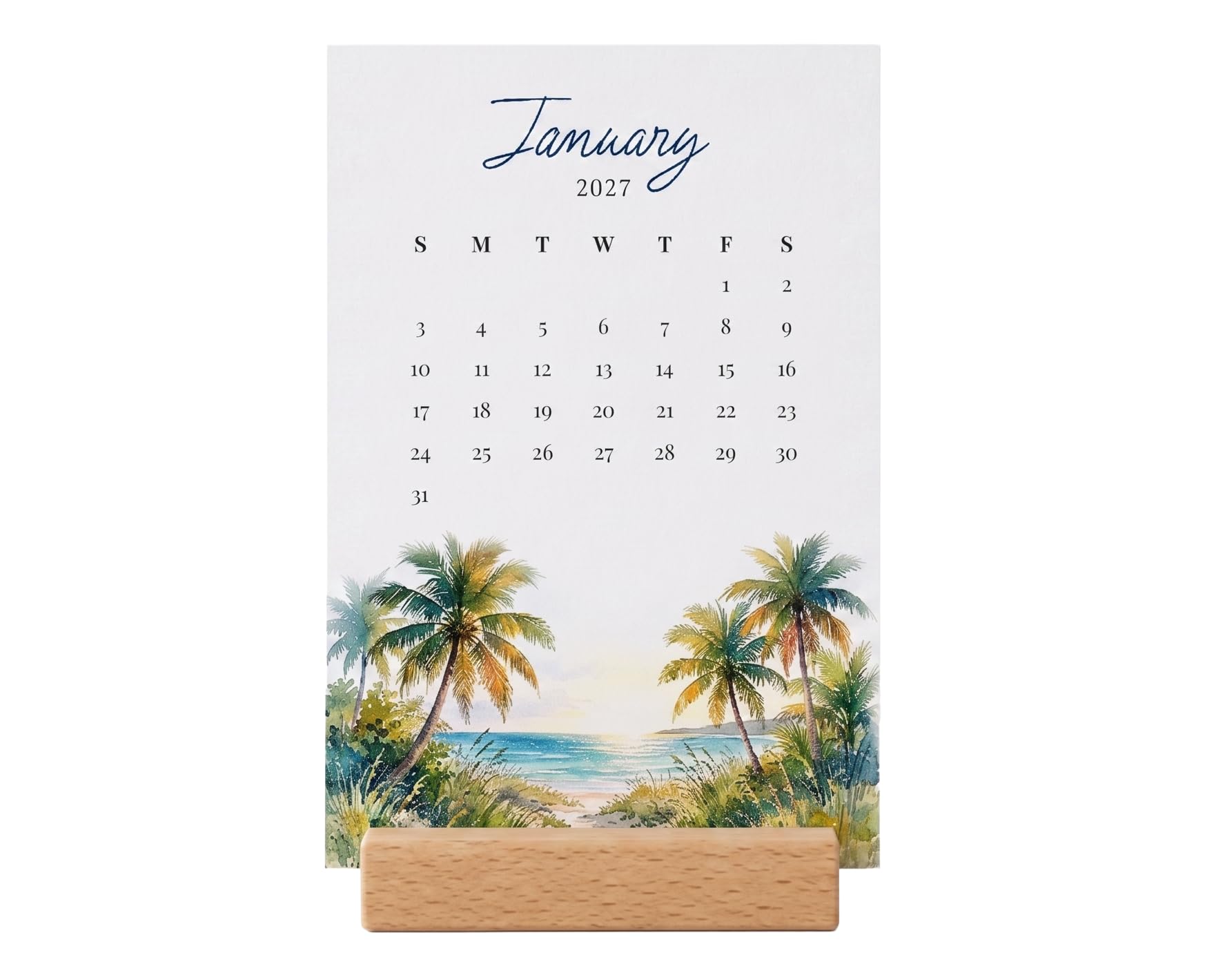 2027 Desk Calendar - Beaches