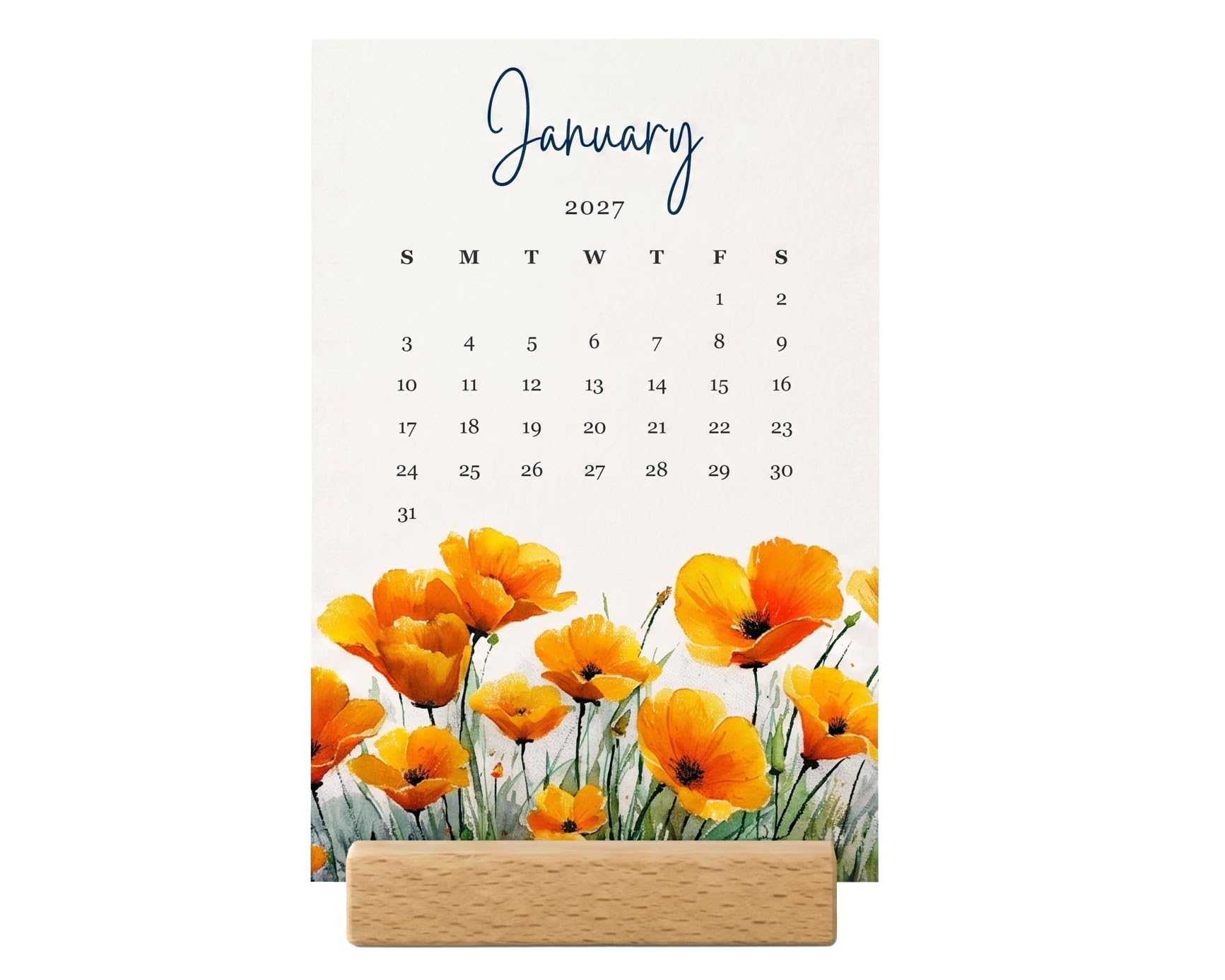2027 Desk Calendar - Wildflowers