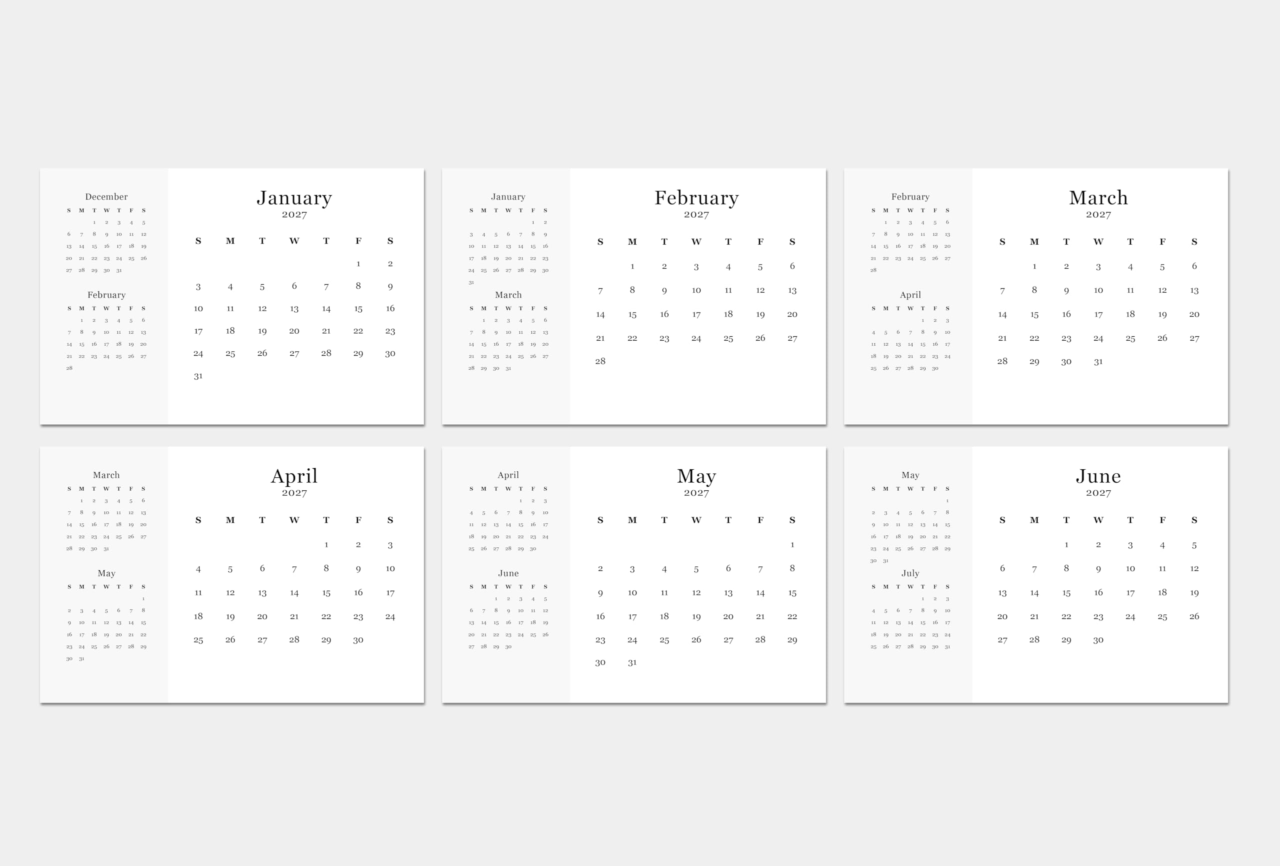 2027 Desk Calendar - 3 Month View Calendar - Image 5