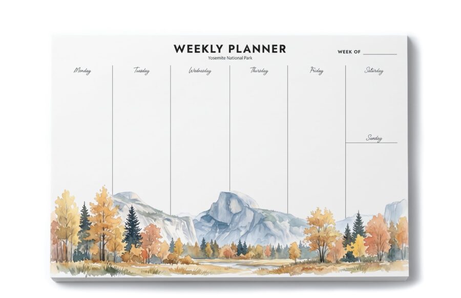 National Parks Weekly Planner Tear Off Pad