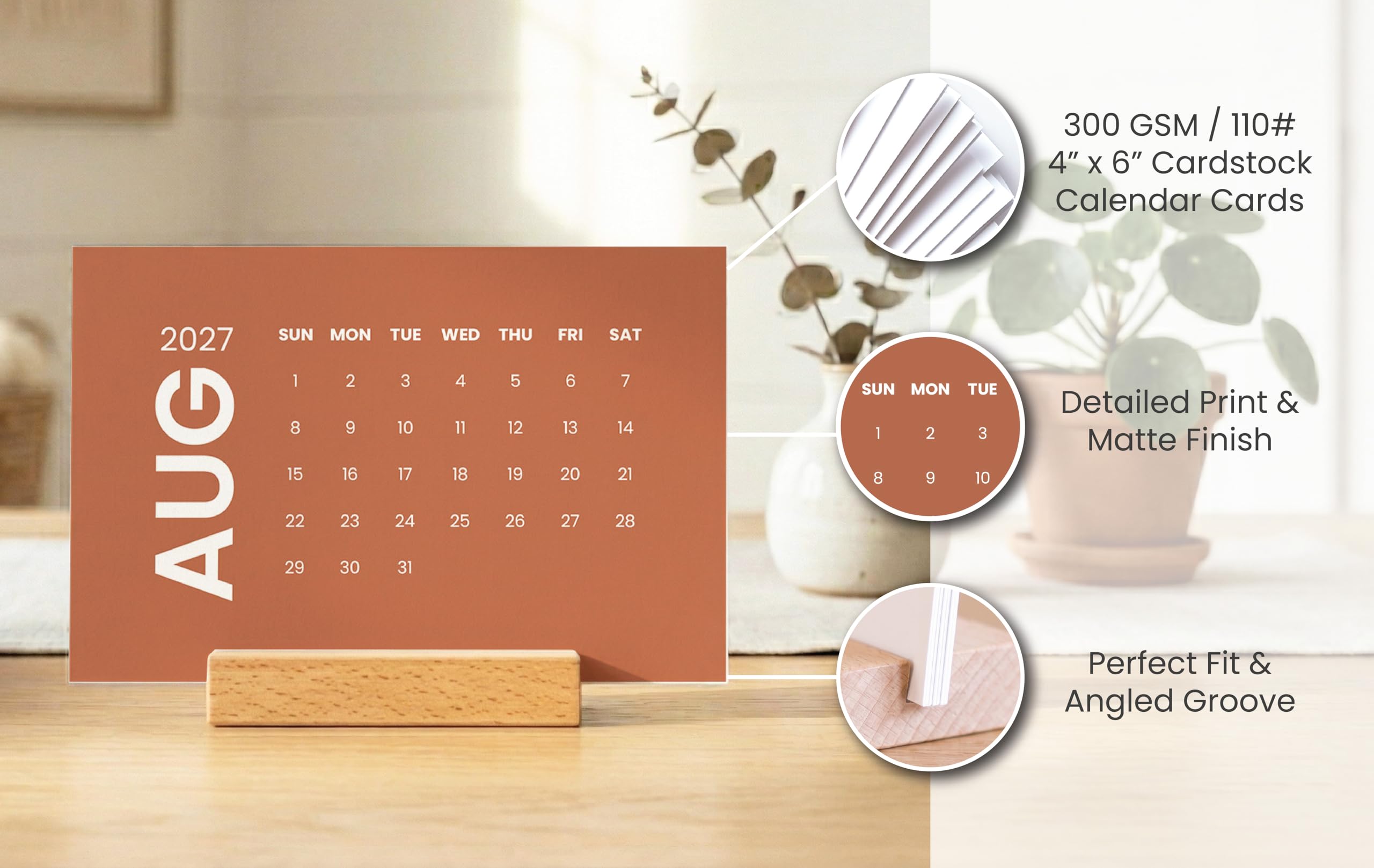 2027 Desk Calendar - Soft Natural Colors - Image 2