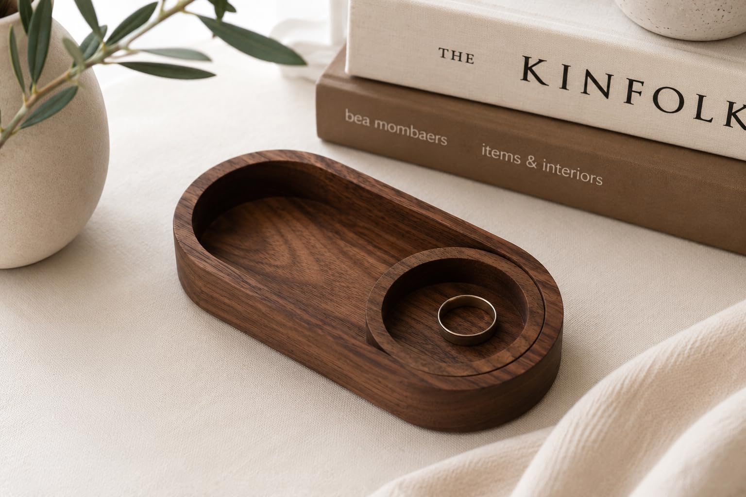 Black Walnut Oval & Round Nesting Trays - Image 2
