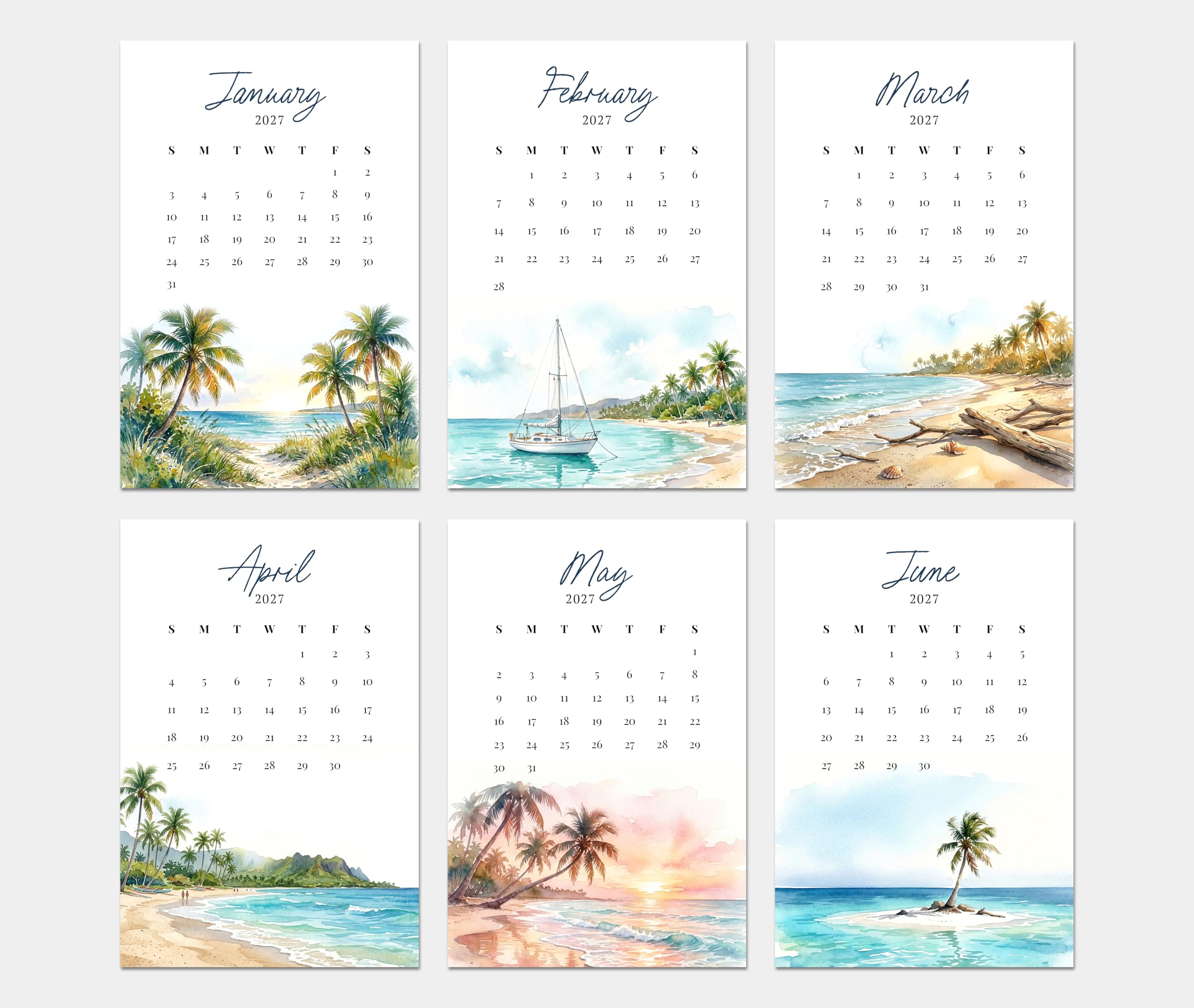 2027 Desk Calendar - Beaches - Image 3