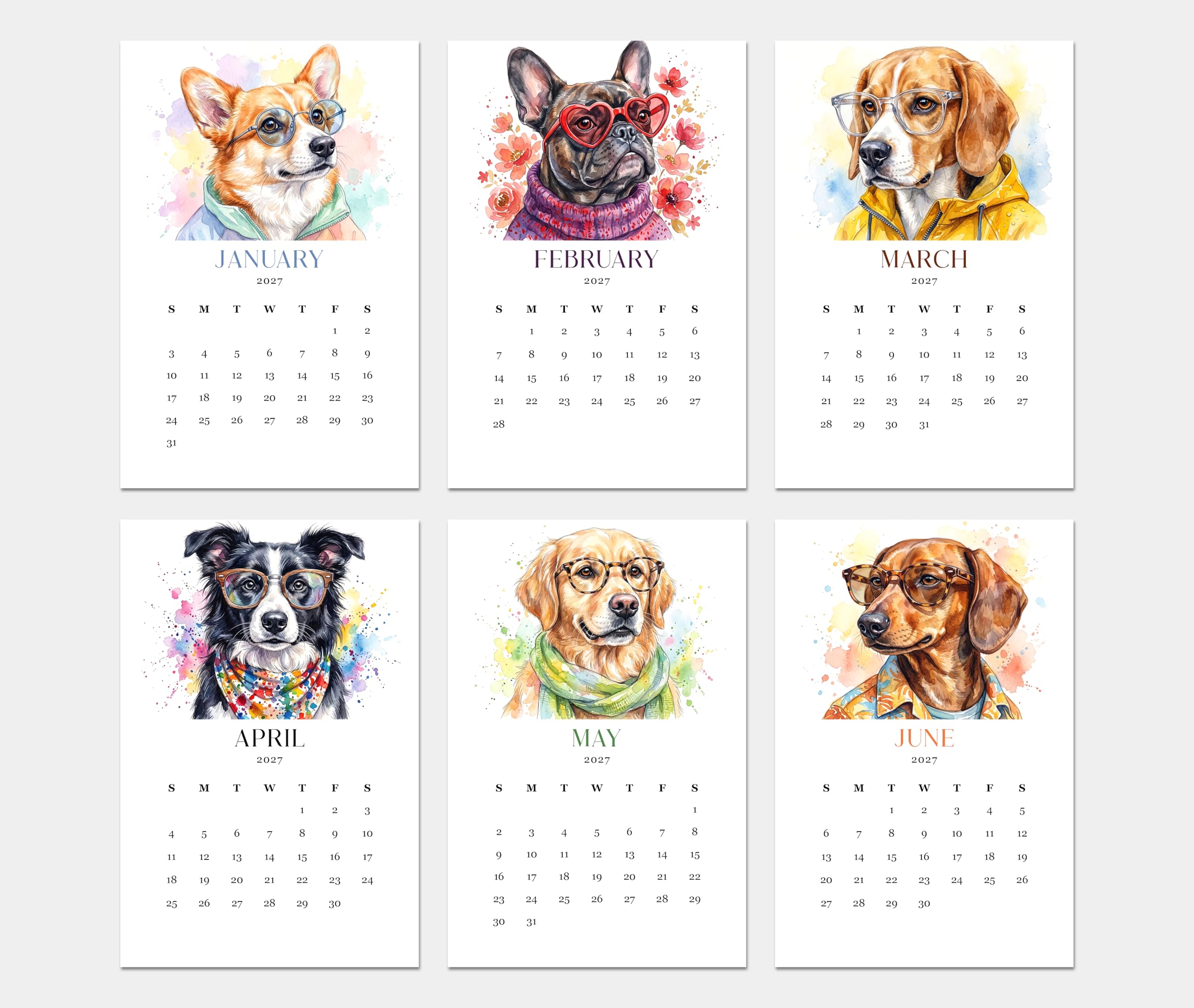 2027 Desk Calendar - Cool Dogs - Image 3