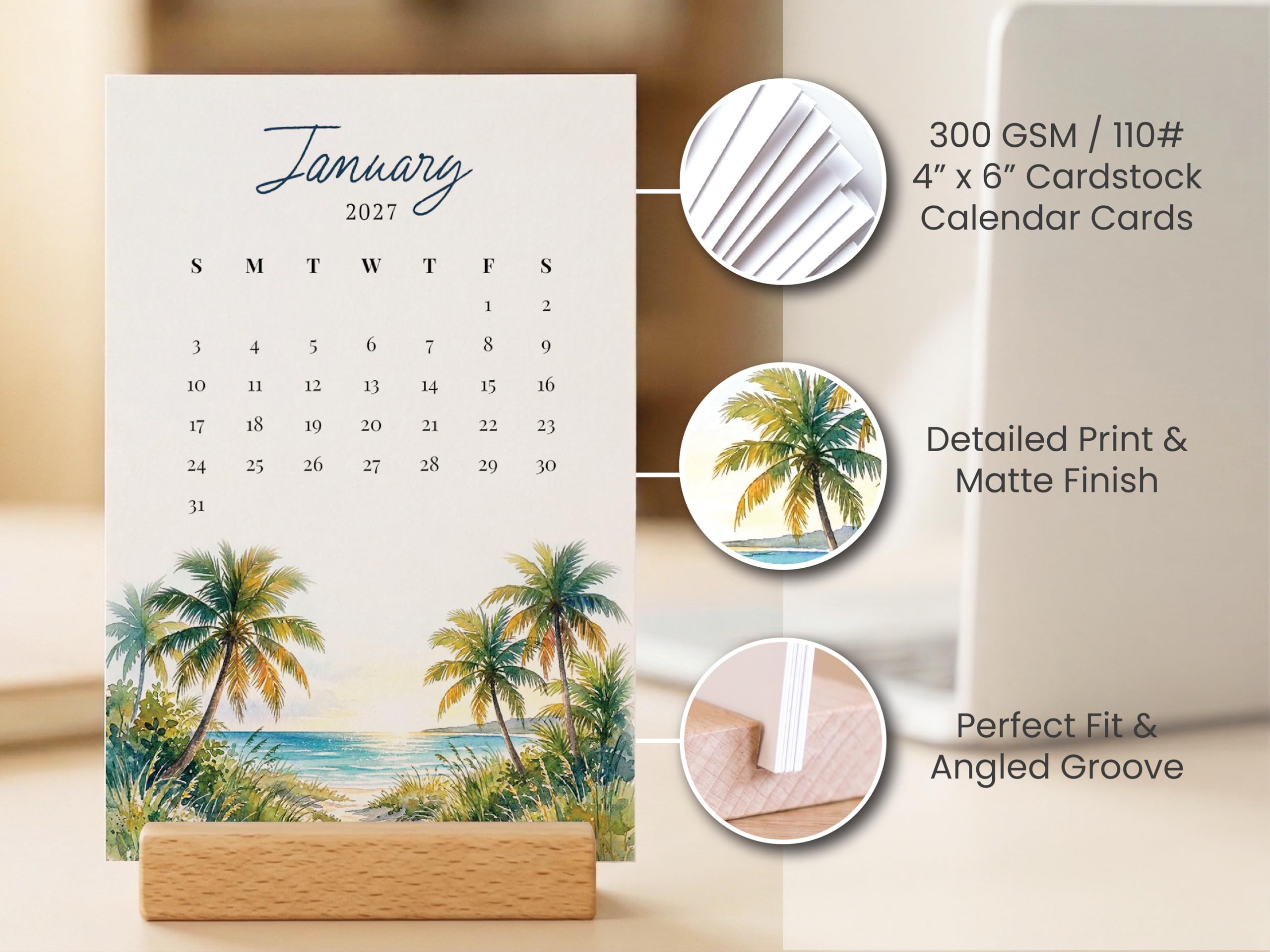 2027 Desk Calendar - Beaches - Image 2