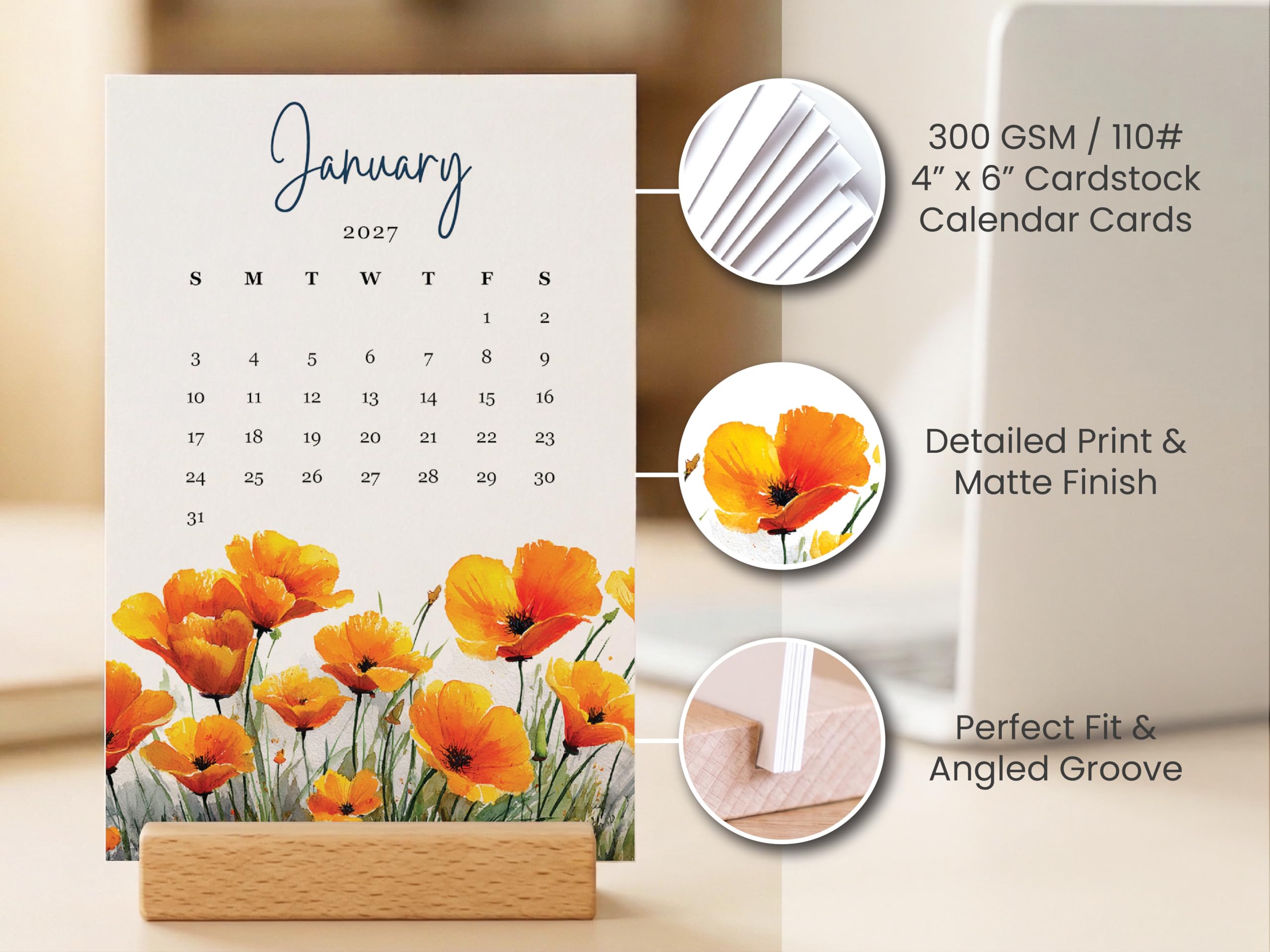 2027 Desk Calendar - Wildflowers - Image 2
